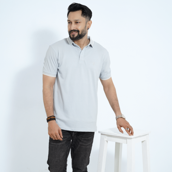 Ice Blue - Double PK Regular Polo Shirt